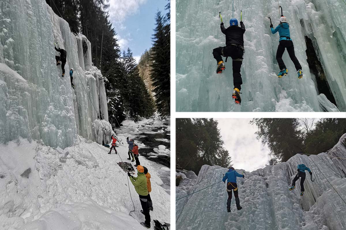 Eisklettern in den Cheile Jiețului 