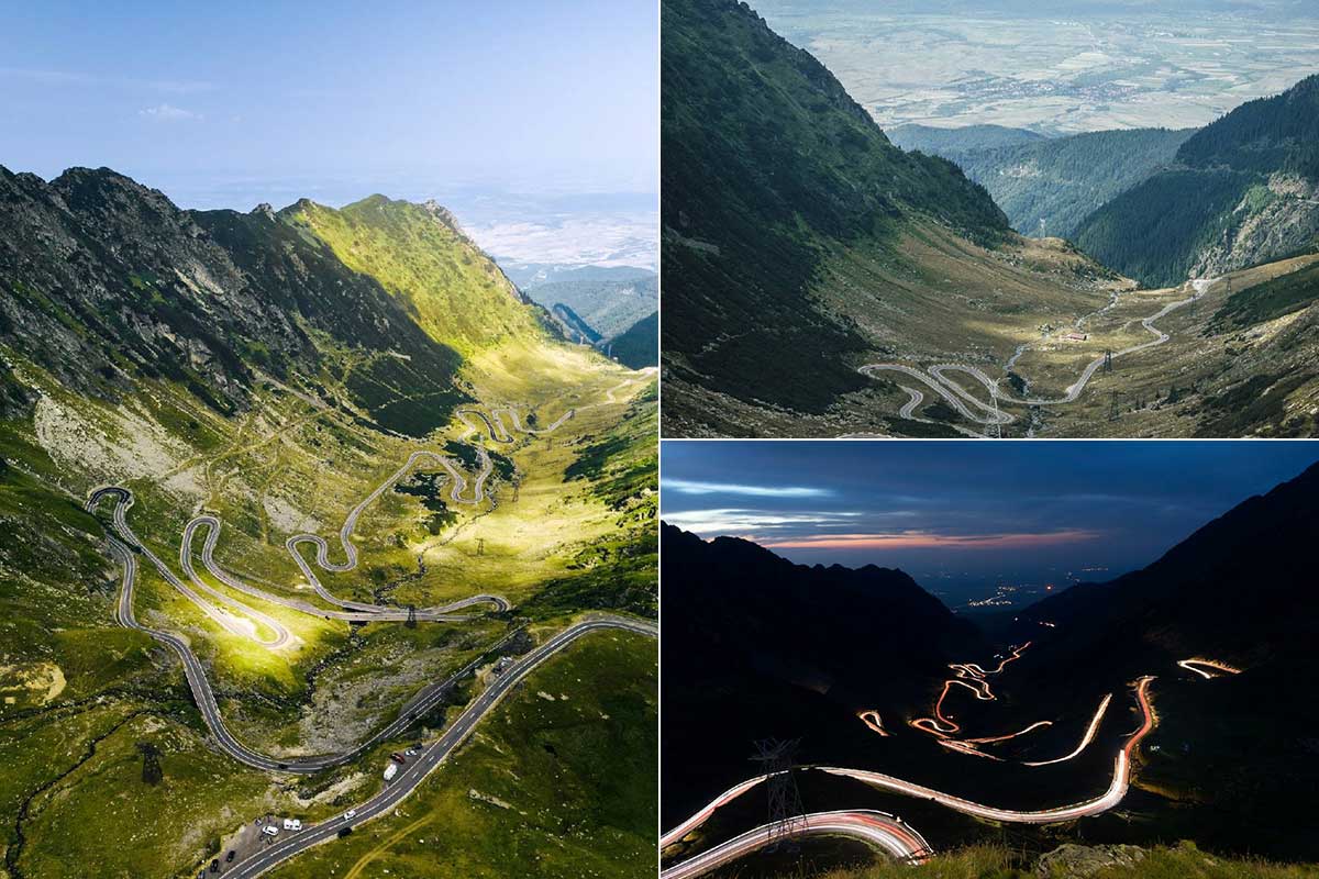 Transfăgărășan by day and at dusk