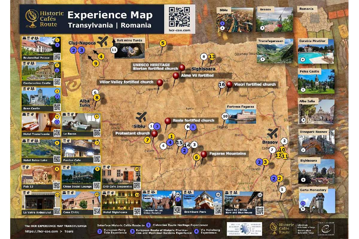 Historic Cafés Route Experience Map Transylvania | Rumänien