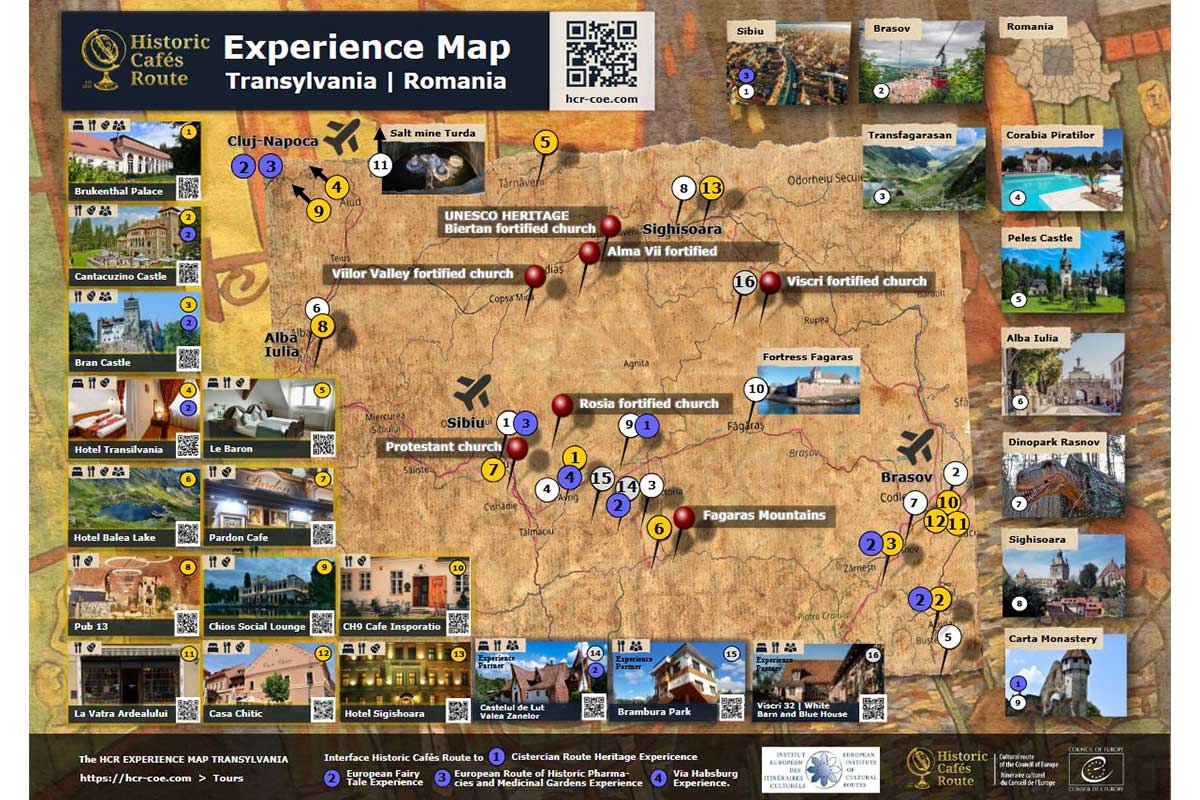 Historic Cafés Route Experience Map Transylvania | Rumänien