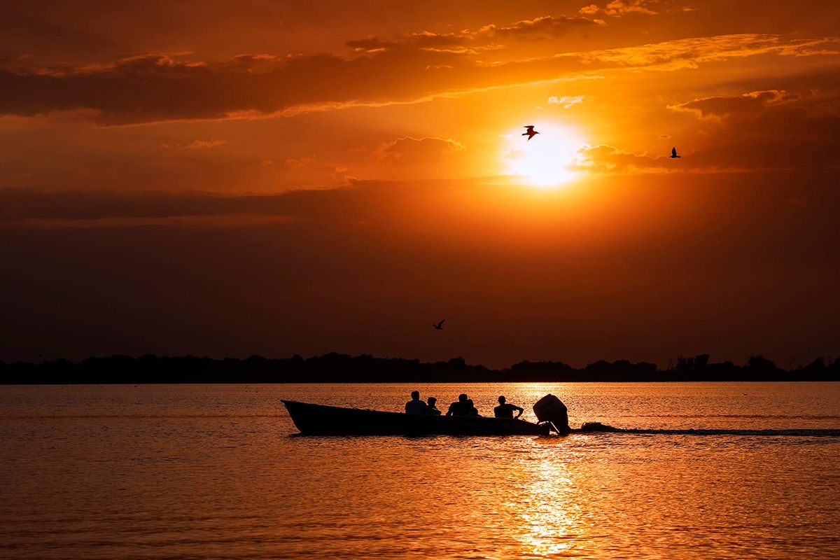 Sonnenuntergang im Donaudelta