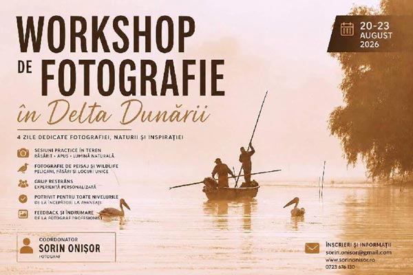 20 - 23 august | Workshop de fotografie în Delta Dunării