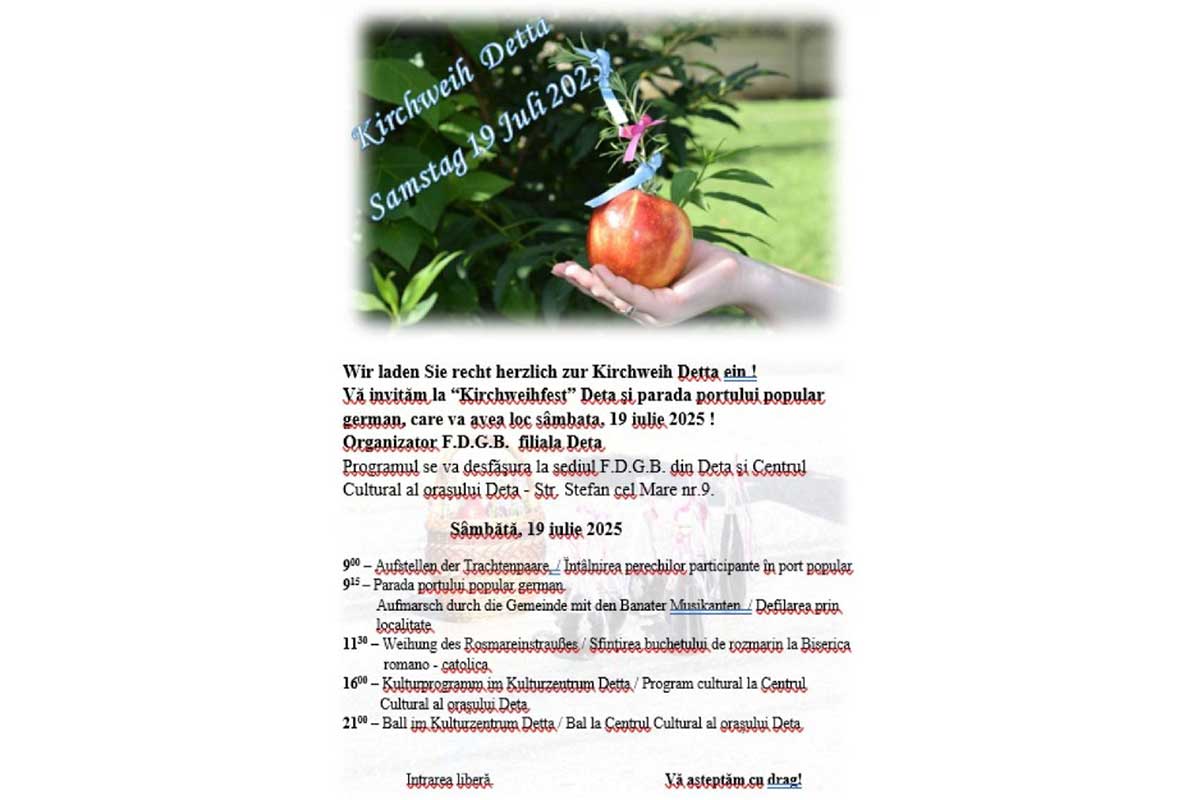 Kirchweihfest in Deta am 19. Juli | Landkreis Timis