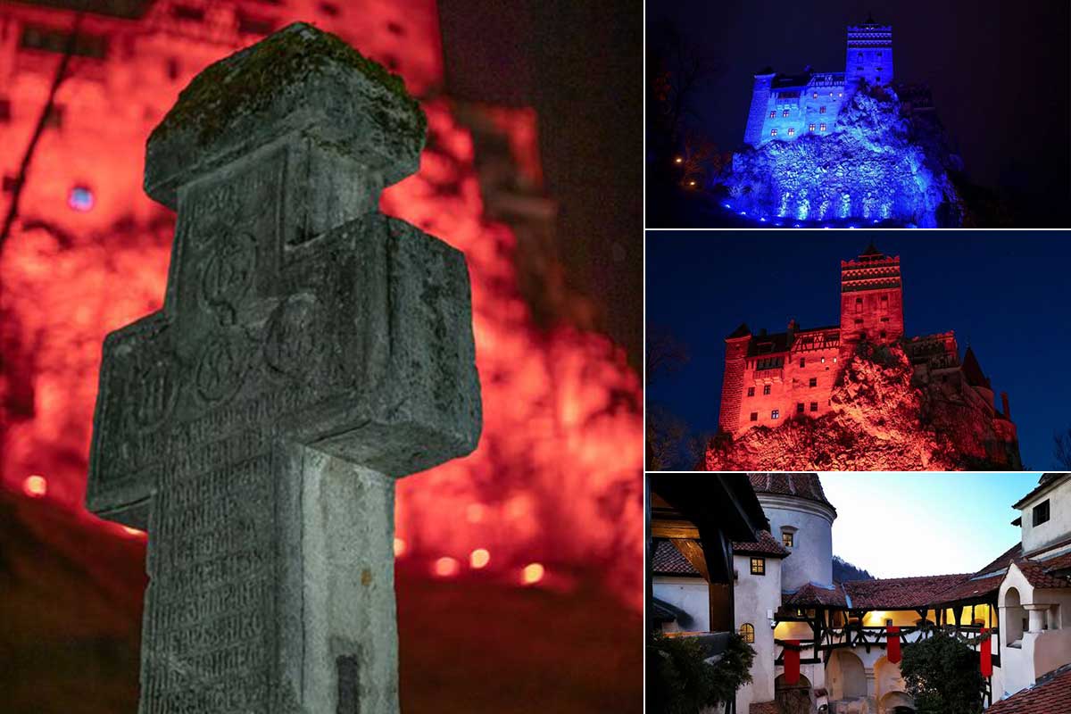 Castelul Bran (Törzburg) noaptea | Județul Brașov