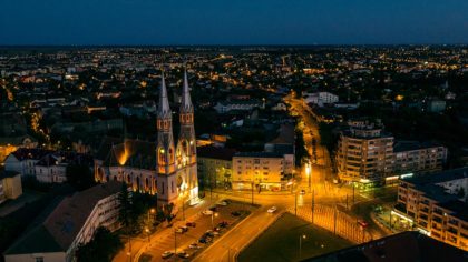 Die Stadt Timisoara bei Nacht