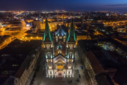 Die Stadt Timisoara bei Nacht